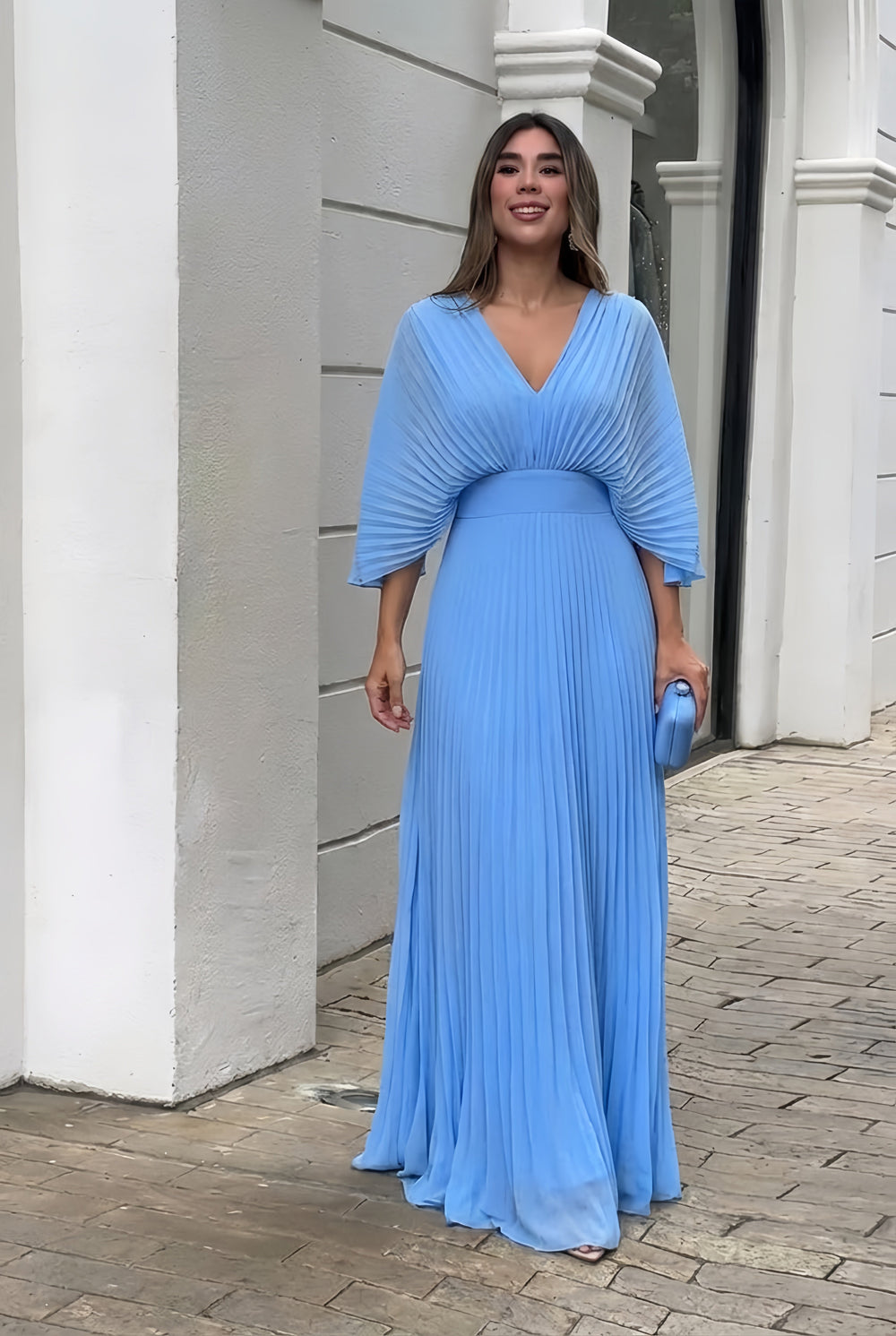 Stephanie™ Abito lungo plissettato elegante