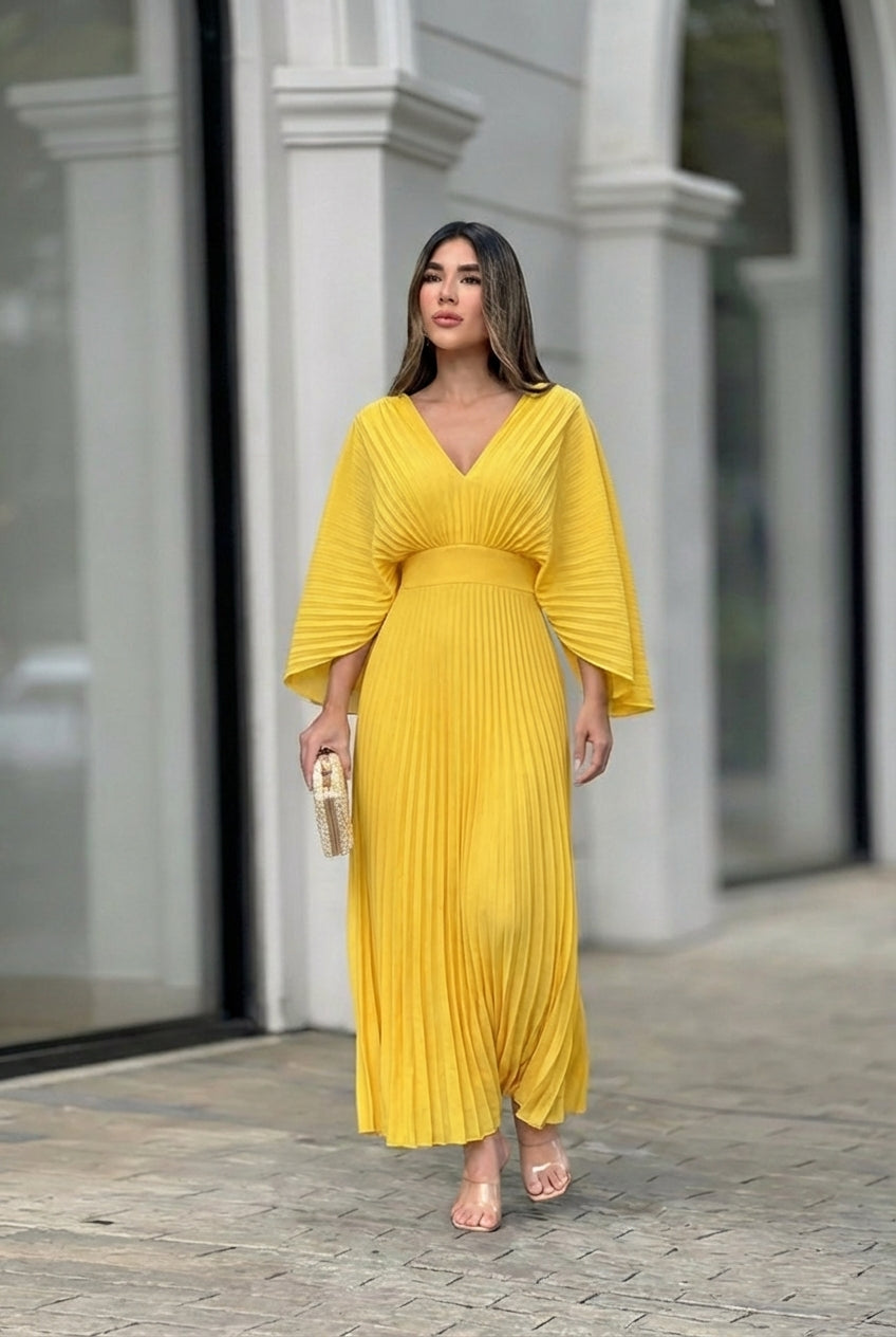 Stephanie™ Abito lungo plissettato elegante