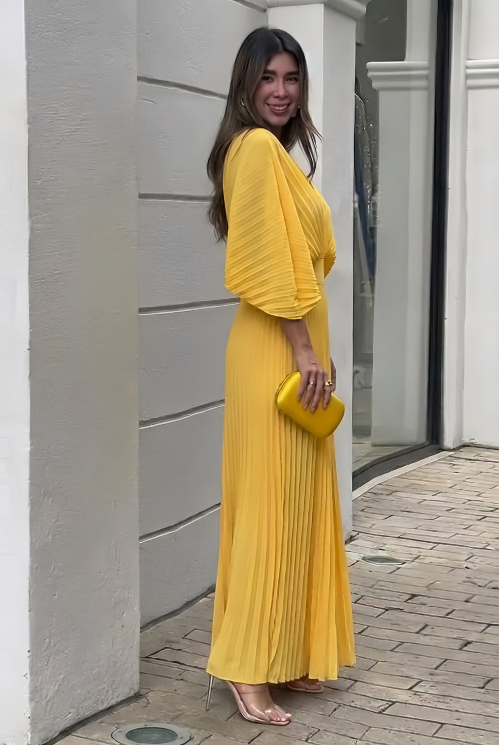 Stephanie™ Abito lungo plissettato elegante