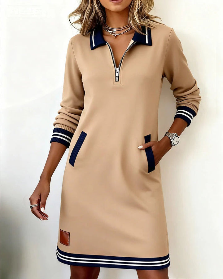 Sylvie | Abito in Cotone Chic a Maniche Lunghe