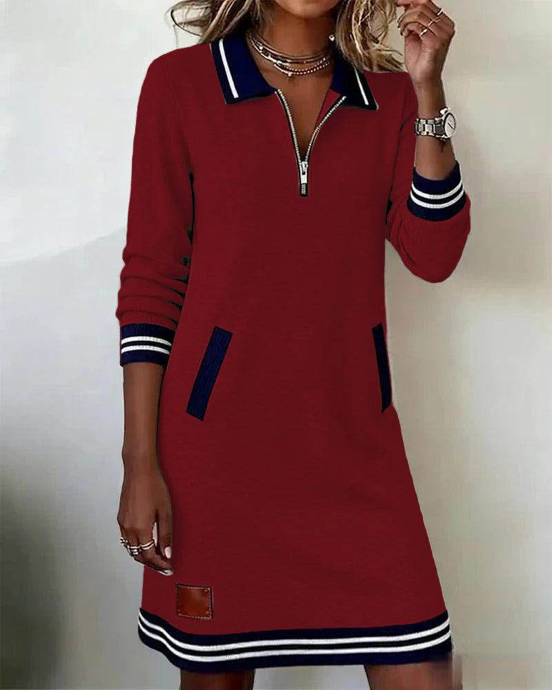Sylvie | Abito in Cotone Chic a Maniche Lunghe