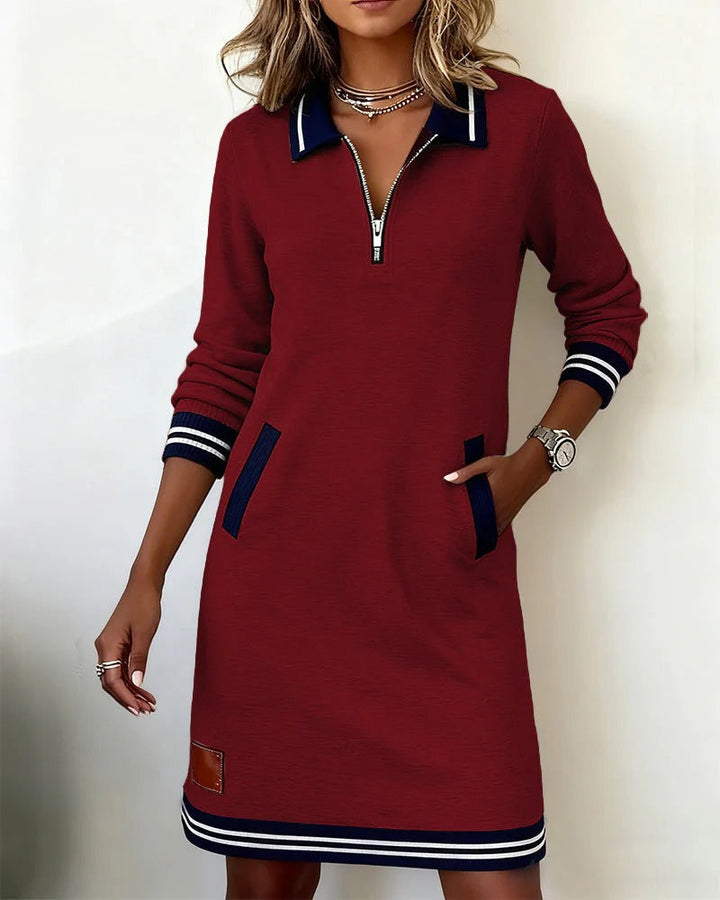 Sylvie | Abito in Cotone Chic a Maniche Lunghe