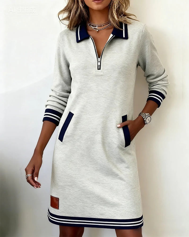 Sylvie | Abito in Cotone Chic a Maniche Lunghe