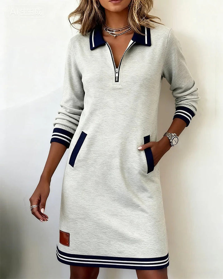 Sylvie | Abito in Cotone Chic a Maniche Lunghe