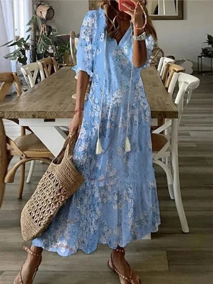 LUNA | ABITO MIDI STILE BOHO SENZA SFORZO