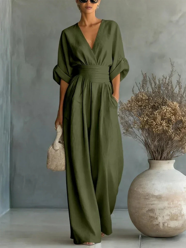 Camille | Tuta con Scollo a V e Vita Alta